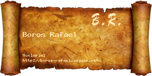 Boros Rafael névjegykártya